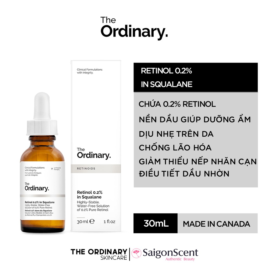 [HCM]Tinh Chất The Ordinary Retinol 0.2% In Squalane ( 30mL )