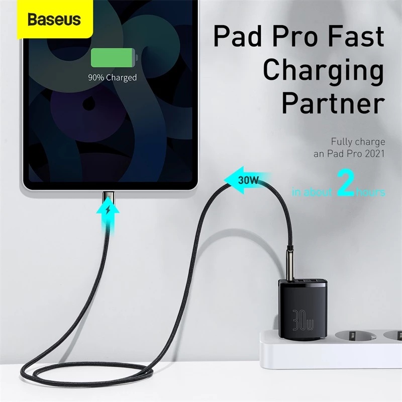 Củ sạc nhanh Baseus 30W PD USB Type C cho iPhone 12 Pro Max 11 Mini 8 Plus