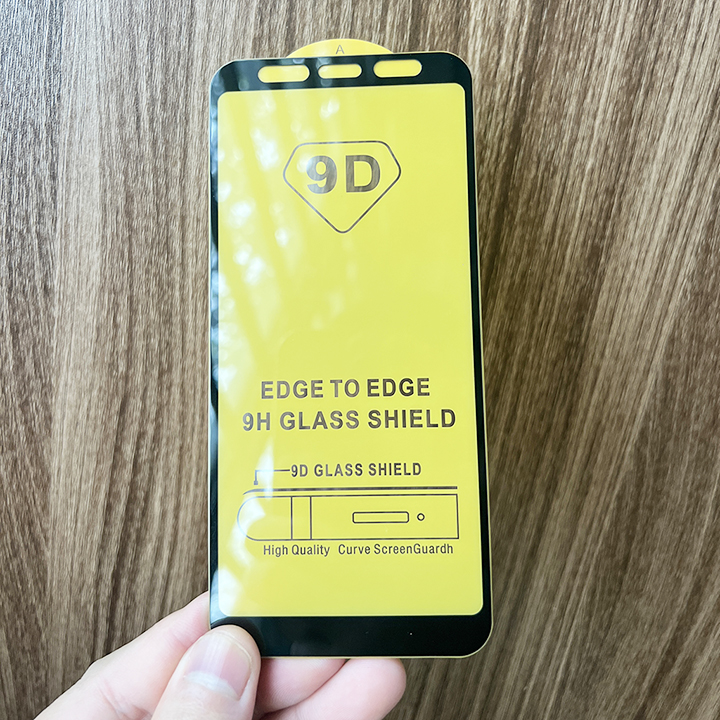 "Kính cường lực 9D Samsung A7 2018 "_ FULL Màn Hình _ Độ Cứng 9H _ Anh thật Sản Phẩm _ ( Tặng kèm bộ giấy lau Màn hình) Acovit"