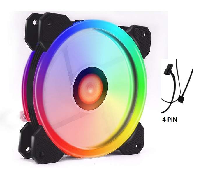 FAN LED RGB COOLMON V5 Khôn cần Hub gắn trực tiếp vào nguồn 4 pin