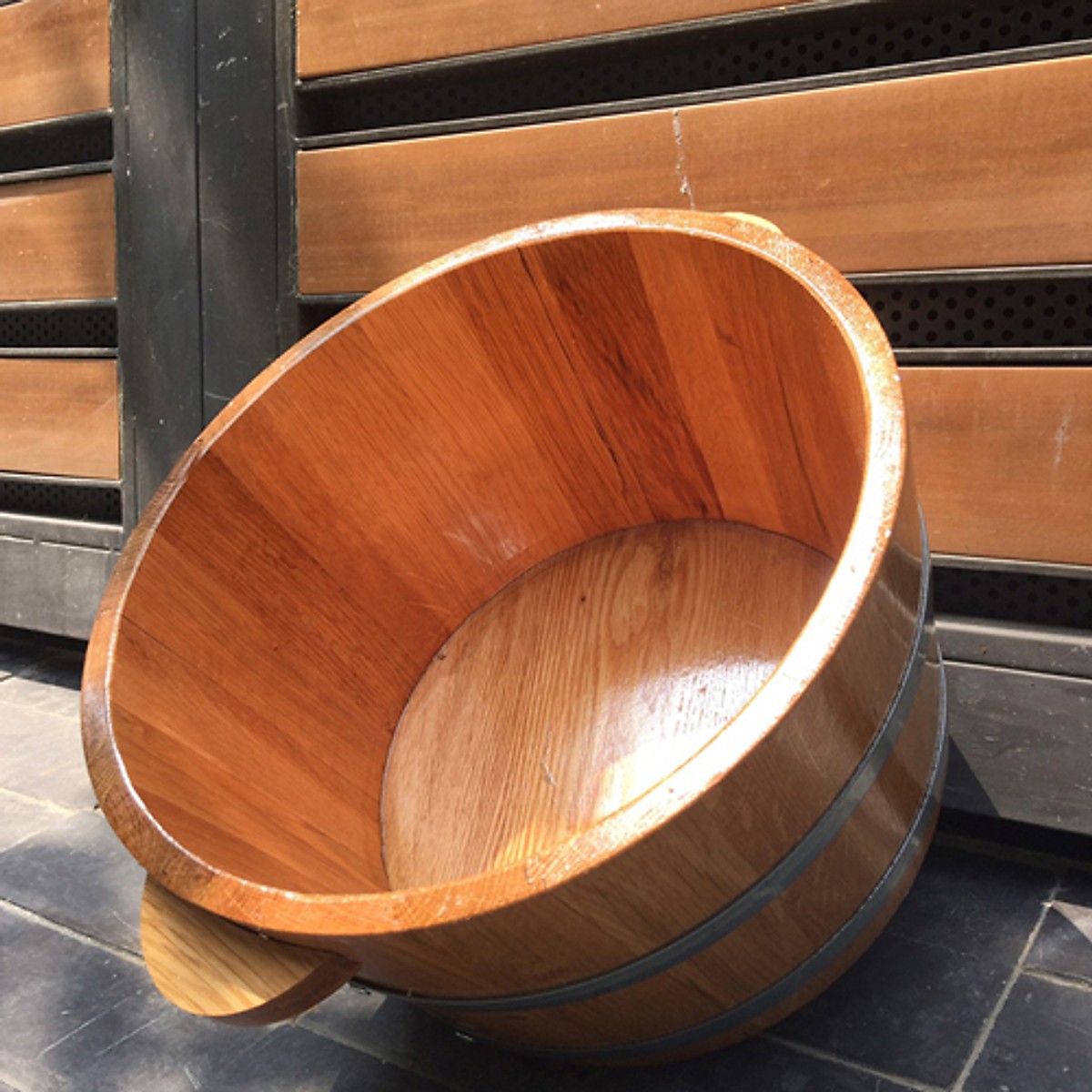 Chậu ngâm chân gỗ sồi - chậu trơn