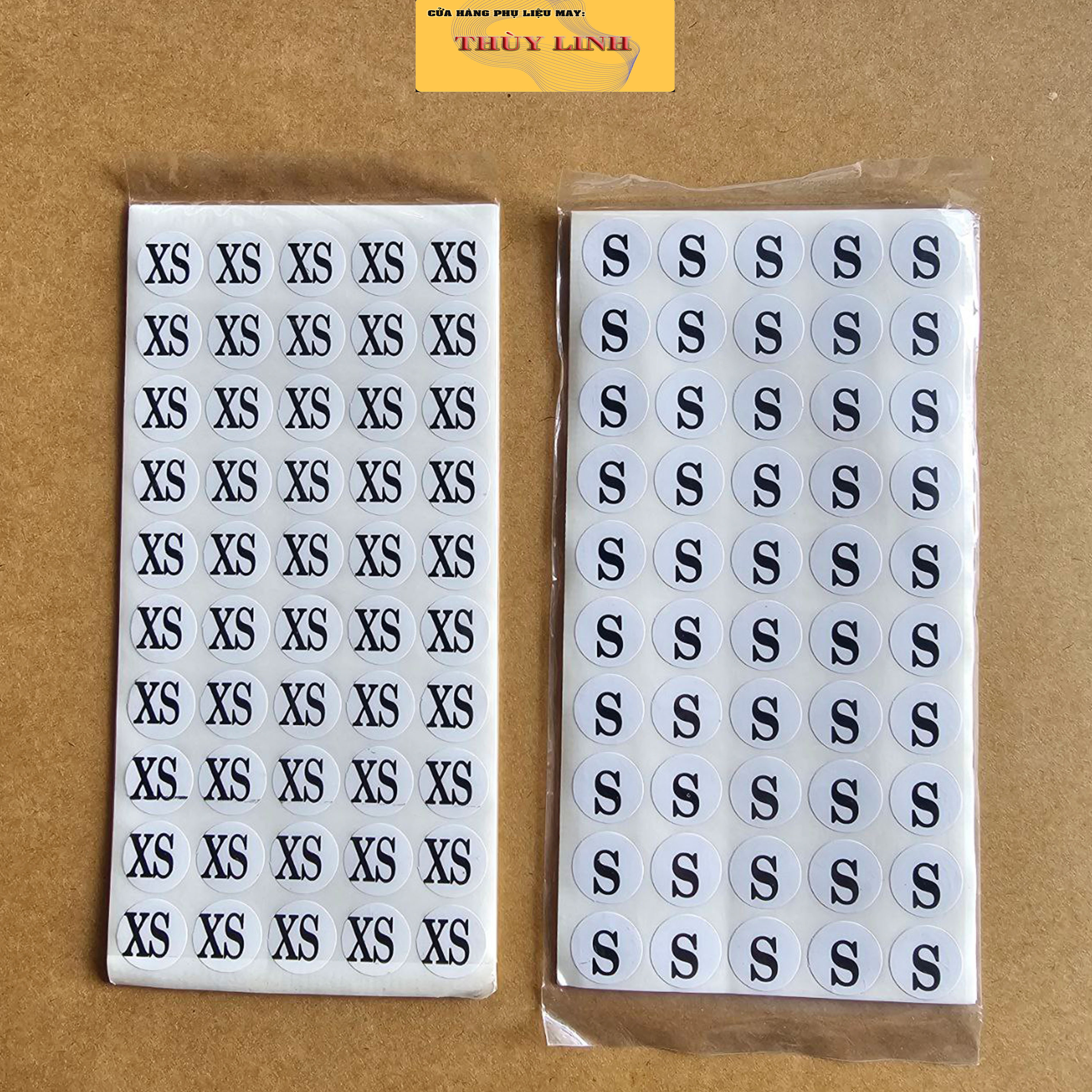 Tem Size Dán Quần Áo Từ XS Đến 8XL ( 10 tờ - 500 tem )