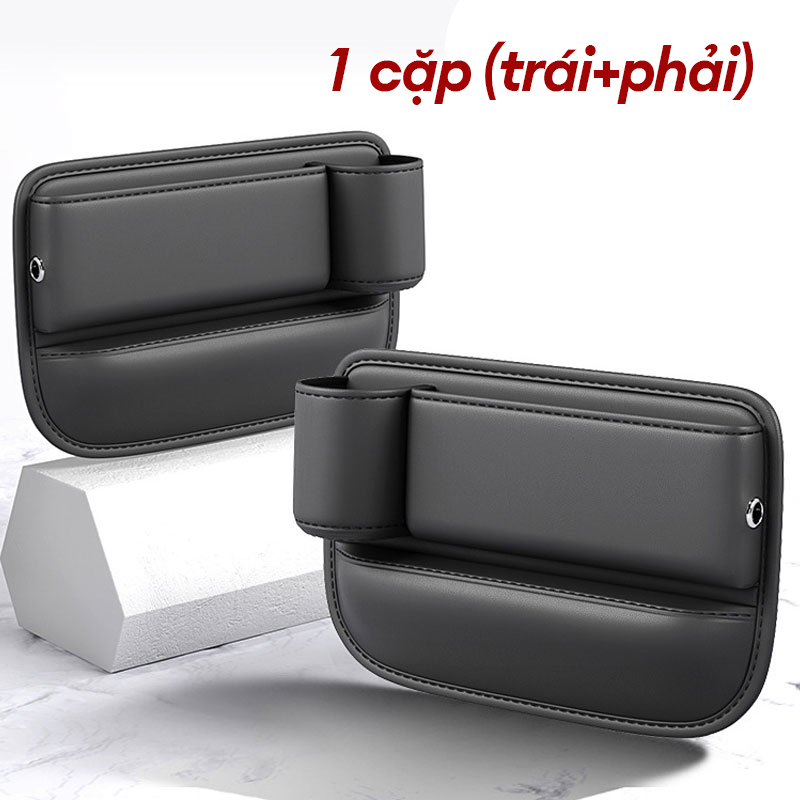 Multi-function Car Crevice Storage Box with Cup Holder PU Leather Universal Seat Storage Bag