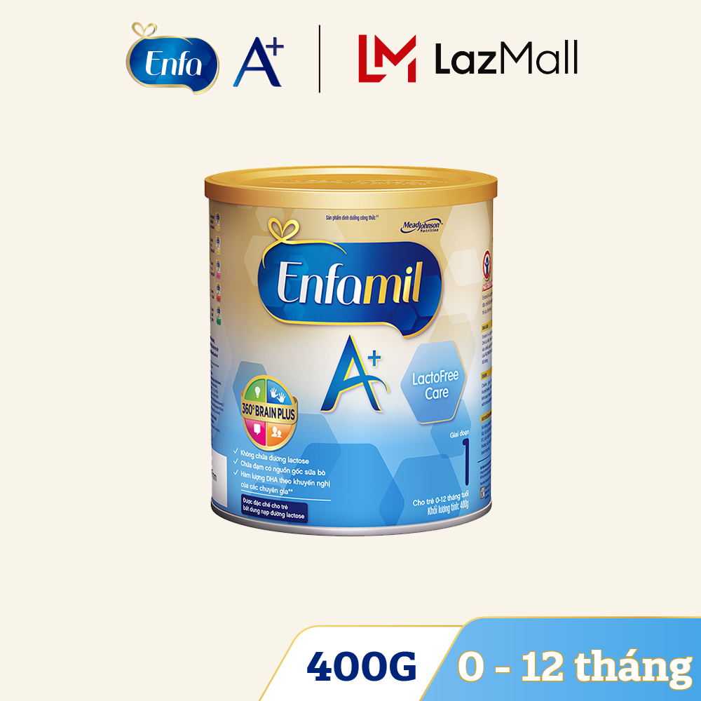 Sữa bột Enfamil A+ Lactofree Care Sữa cho trẻ bất dung nạp lactose - 400g