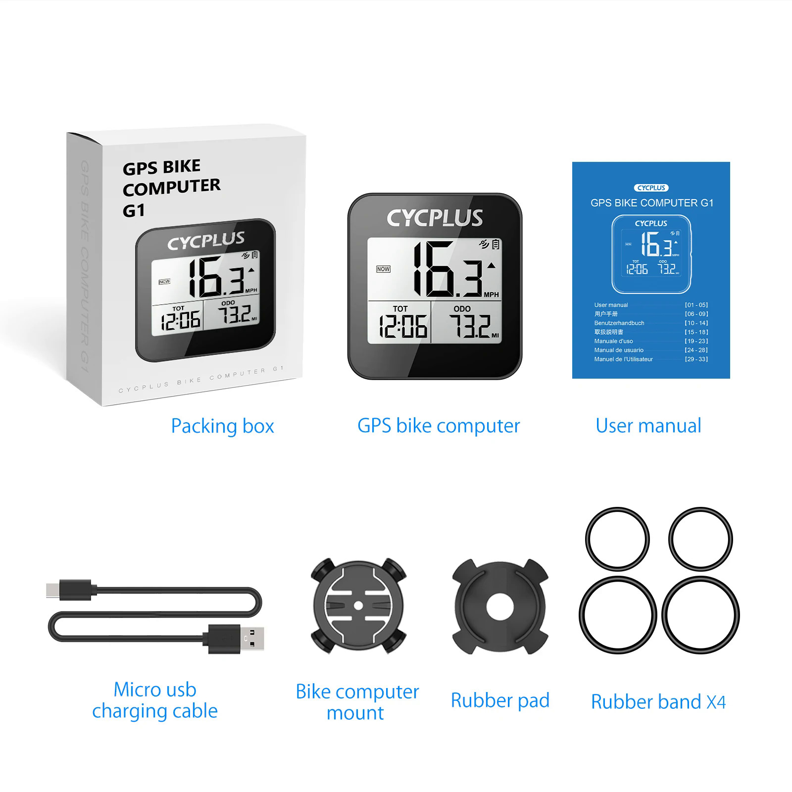 Cycplus xe đạp máy tính không dây đồng hồ bấm giờ IPX6 không thấm nước đi xe đạp Đo Dặm Xe Đạp Phụ kiện đồng hồ tốc độ