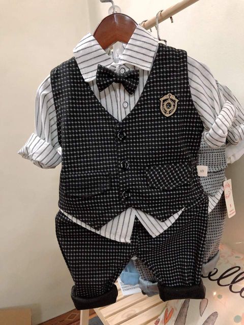 [HÀNG TẾT - ẢNH THẬT] Set Vest Gile cao cấp cho bé trai