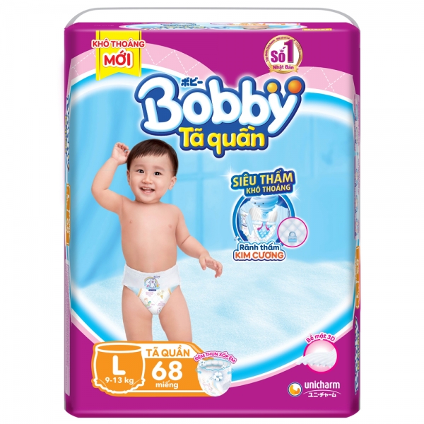 Tã quần bobby M76 L68 XL62 XX56  mẫu mới nhất