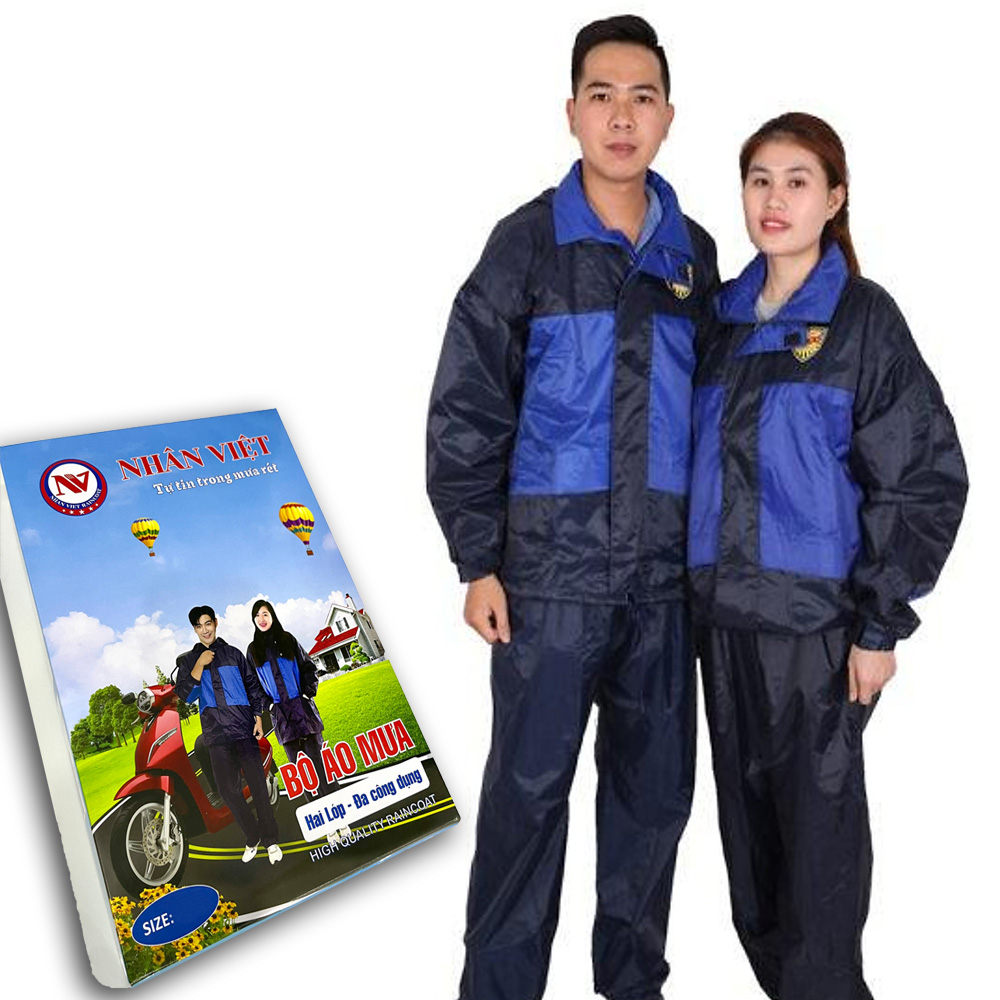 Áo mưa bộ 2 lớp sơn thủy k4 , bộ quần áo đi mưa chống lạnh giữ ấm , áo mưa thời trang nhân việt