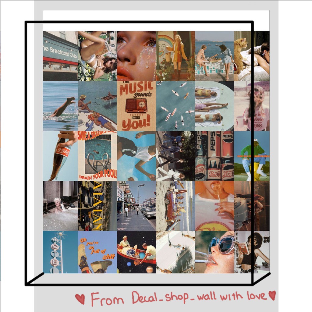 [HCM]Wall Collage dán tường trang trí decor phòng ngủ - theme so retro