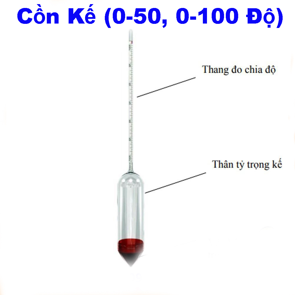 Cồn Kế Dụng Cụ Đo Độ Cồn, Độ Rượu(0-50,0-100 Độ)