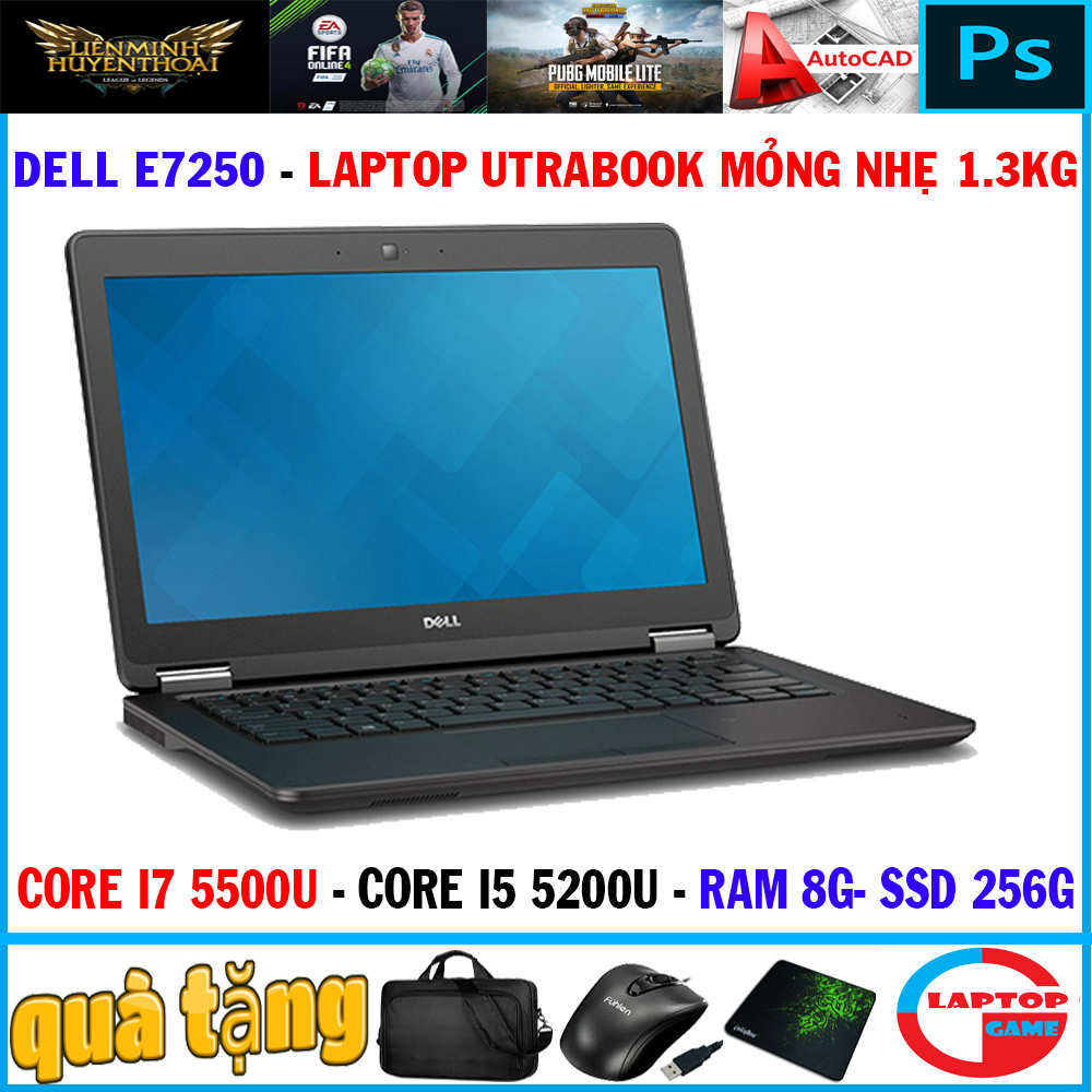 [Trả góp 0%]siêu mỏng Dell latitude E7250 core i7 5500U...