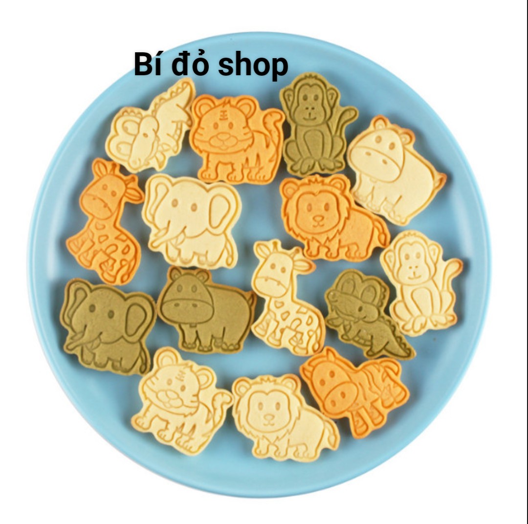 Album Bộ 6 -8 khuôn bánh quy bánh qui cookies cookie 3D bằng nhựa - Bí đỏ shop nguyên liệu dụng cụ làm bánh