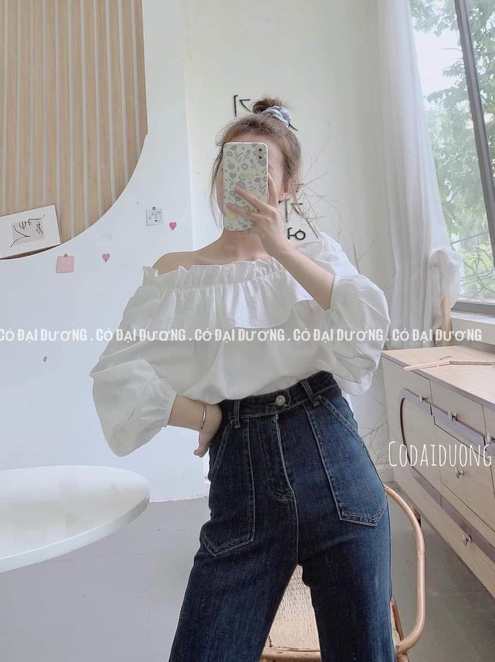 [25-27.4 Hoàn tiền 15%] ÁO SƠ MI TRỄ VAI VIỀN BÈO TIỂU THƯ SIÊU XINH XINH -JUNA STORE 24H -LĐ