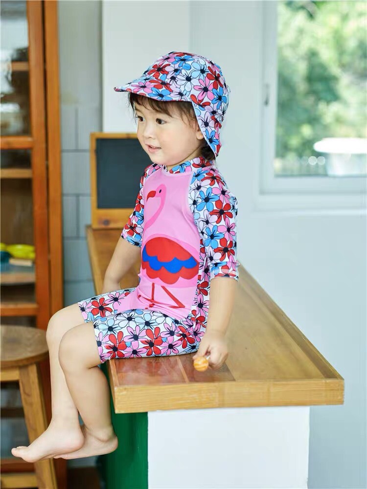 Đồ bơi cho bé gái và bé trai mùa hè kèm nón 1 2 3 4 5 tuổi - BATMUOI