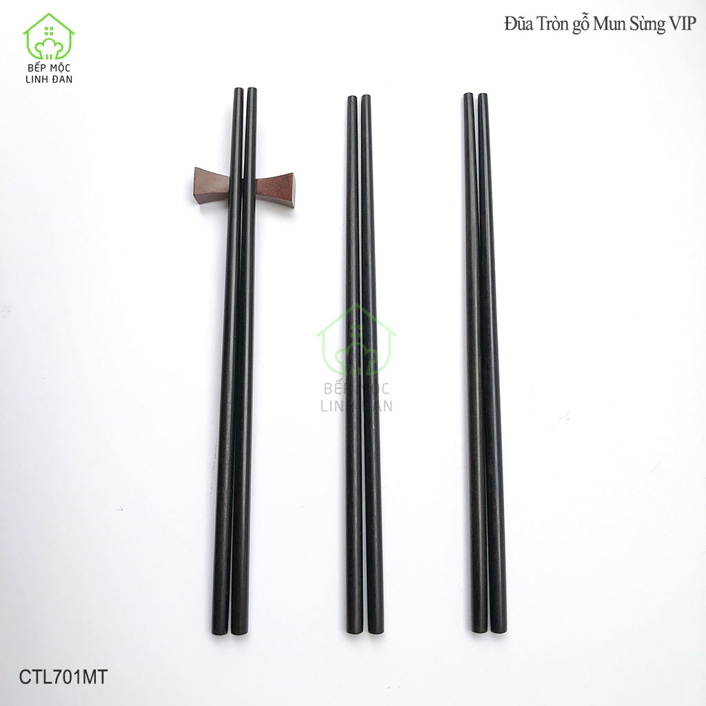 Đũa Gỗ Mun Sừng Cao Cấp Siêu Sạch [CTL701MT] Bộ 10 Đôi Tròn