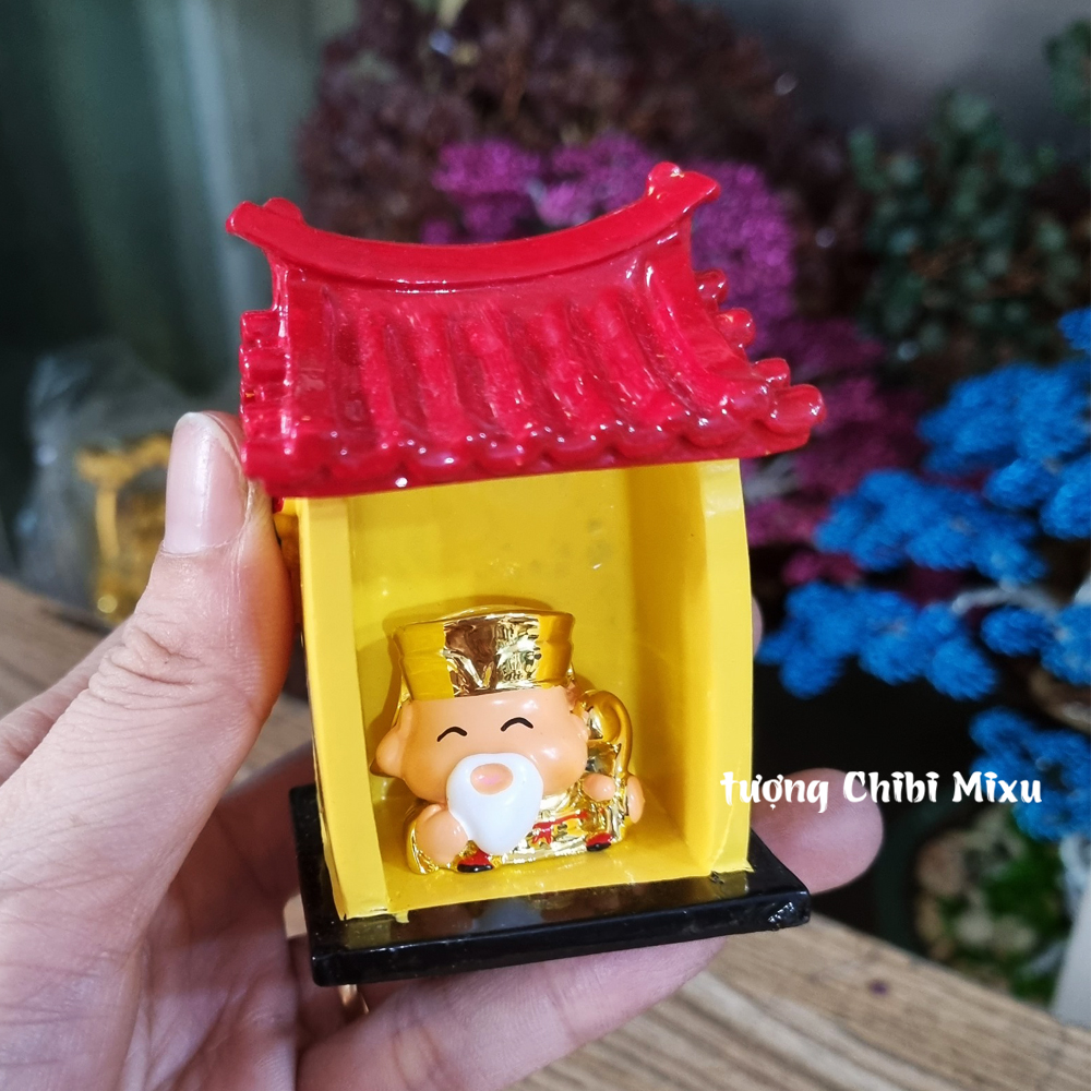 Miếu Thần Tài mini (gồm miếu + tượng)