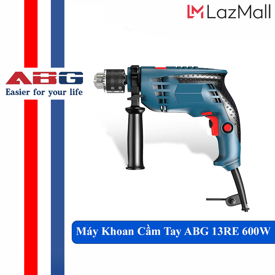 Máy Khoan Cầm Tay ABG 13RE Công Suất 600W Chuyên Dụng Khoan Trên Bề Mặt Cứng Như: Tường, Gỗ, Thép, Bê Tông Có Tính Ứng Dụng Cao Với Thiết Kế Nhỏ Gọn, Dễ Sử Dụng- Hàng Chính Hãng.