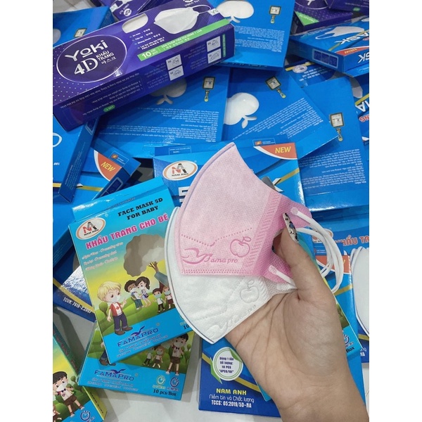 Khẩu trang cho bé nam anh 5d mask famapro dễ thương
