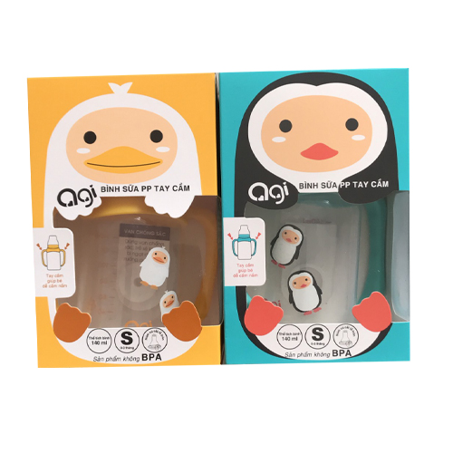 Bình sữa PP tay cầm Agi 140ml/250ml (giao hình ngẫu nhiên)