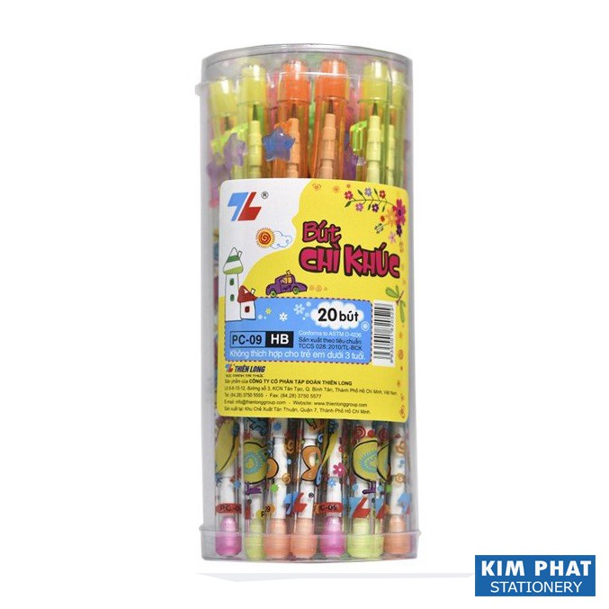 Bút chì khúc, bút chì đốt HB Thiên Long PC09 (Combo 3 cây)