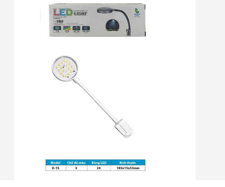 Đèn led kẹp mini 3 màu D1s Jeneca cho bể cá cảnh