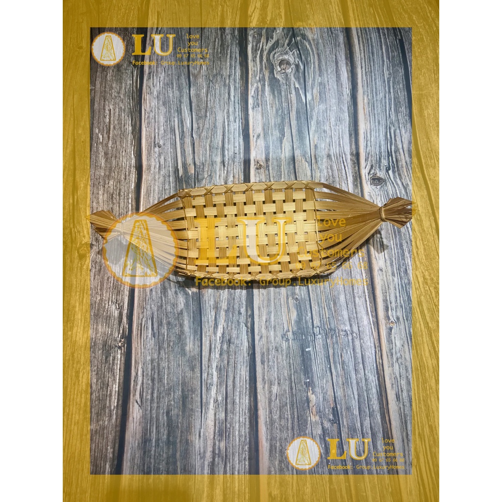 Bamboo boat đựng Fruit map dress take photo decor | Lu