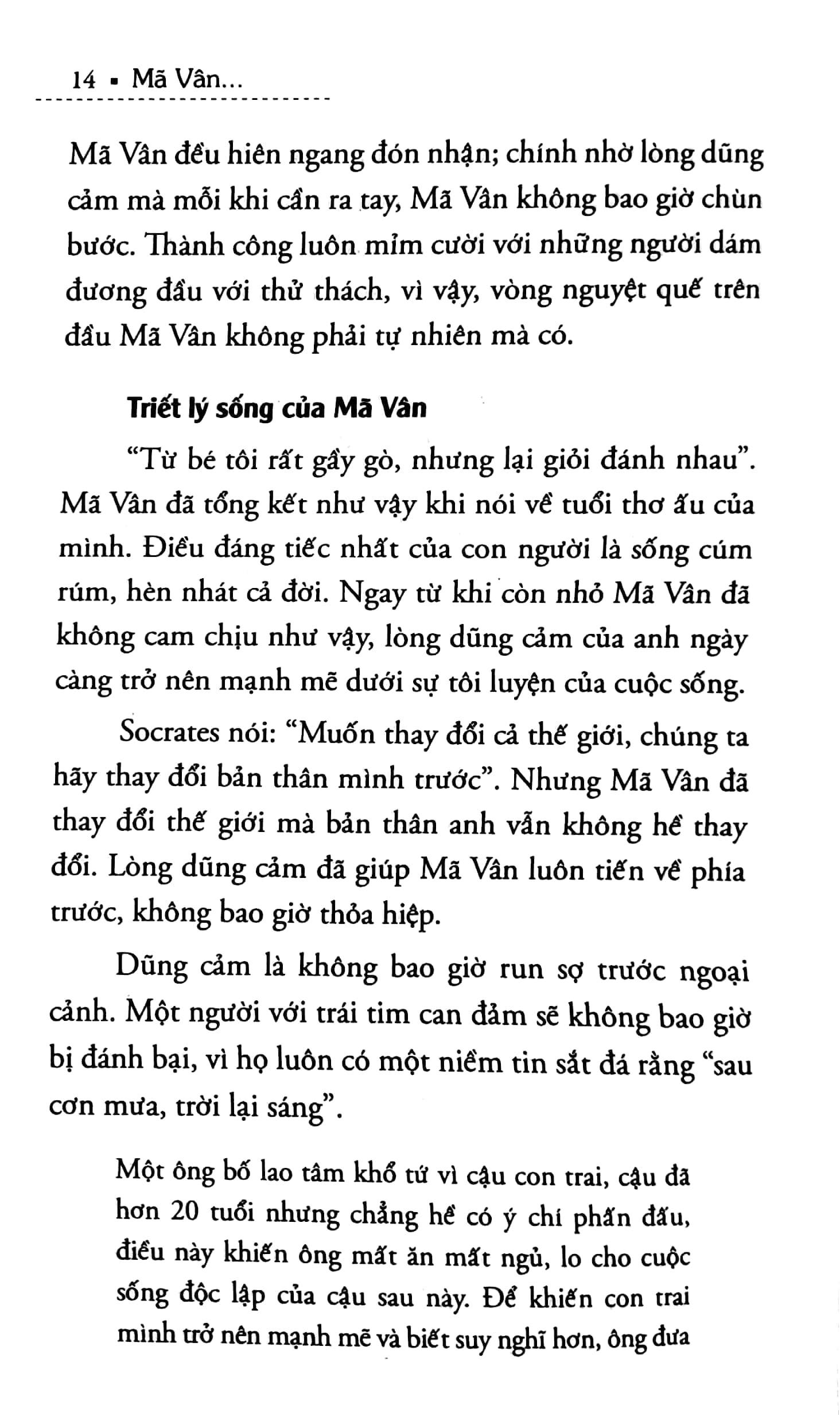 Mã Vân- Triết lý sống của tôi