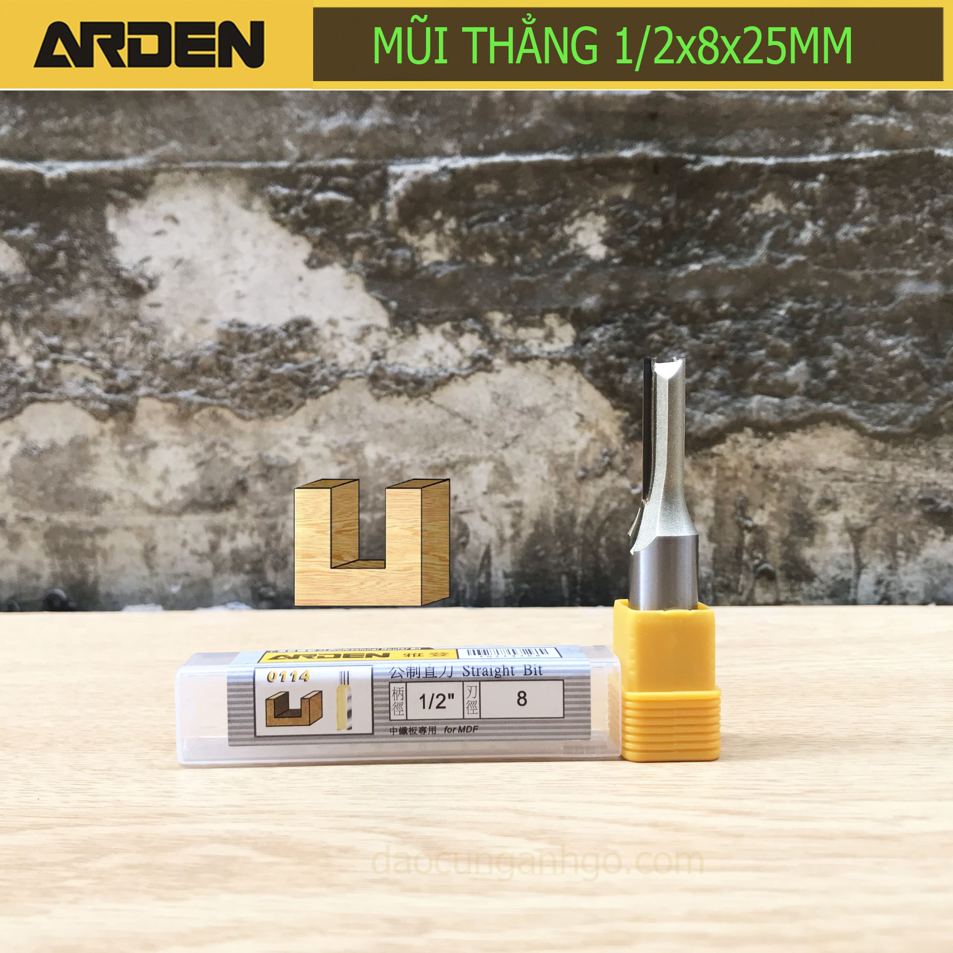 [HCM]ARDEN - Mũi phay gỗ 6-12mm Cốt 12.7mm