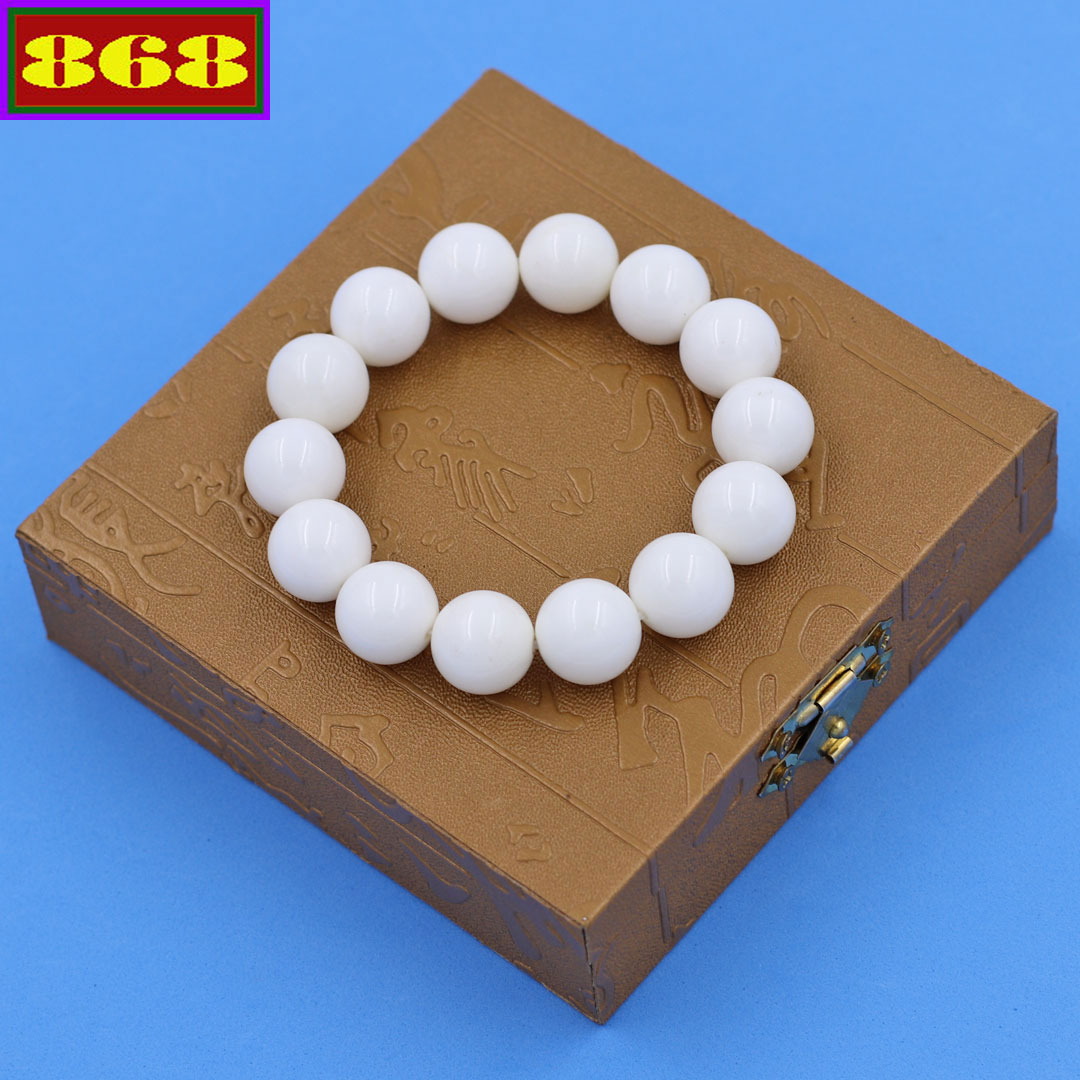 Chuỗi tay San Hô trắng 14 ly - Vòng chuỗi đeo tay phong thủy - Hợp mệnh Kim, mệnh Thủy
