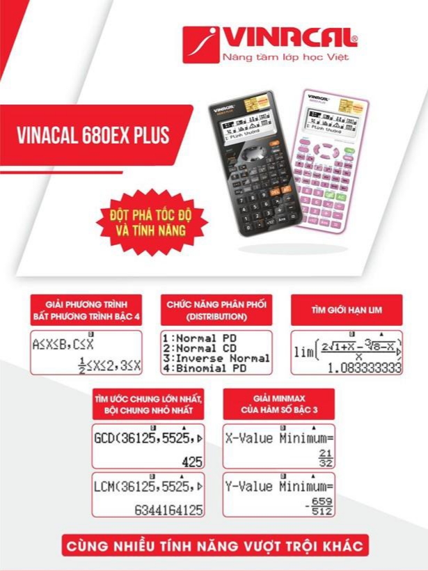 Máy tính vinacal 680 ex plus  đen mới nhất  2020