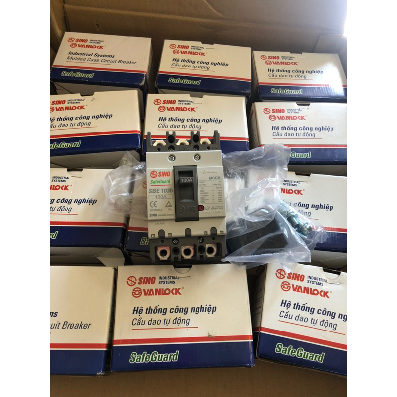 Aptomat khối MCCB Sino 3P 75A - 100A mã SBE103b