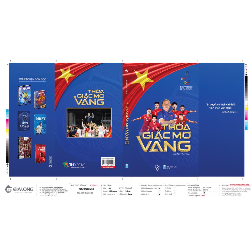 Sách - Thỏa Giấc Mơ Vàng (Tặng Kèm 48 Ảnh Màu Nóng Hổi Nhất Của Tuyển U22 Trong Sea Game 30 - ảnh trong sách )