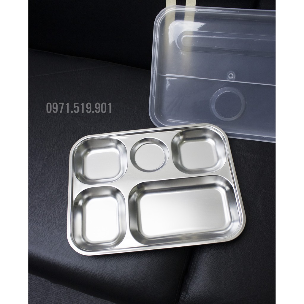 FREESHIP MAX-Khay cơm inox 5 ngăn giá rẻ