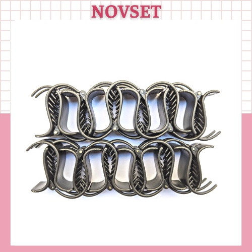 Kẹp tóc càng cua NOVSET Kẹp càng cua đen nhám [set 12 cái ]