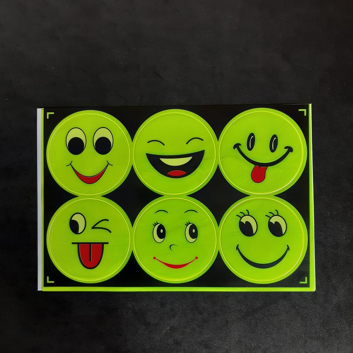 Tấm Sticker dán phản quang 6 hình mặt cười