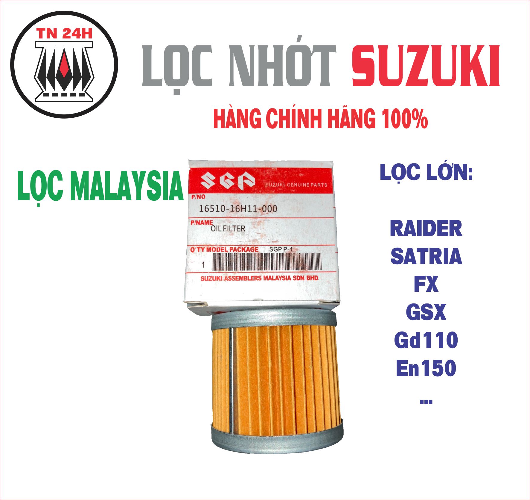 Lọc nhớt SUZUKI lớn (nhập khẩu INDO)