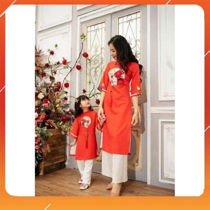 Áo Dài Cách Tân Mẹ Và Bé , Chất Lụa Mịn cao cấp siêu xinh