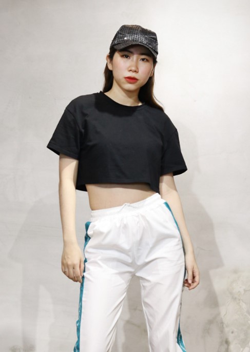 [HCM]Áo thun nữ croptop màu đen thời trang teen