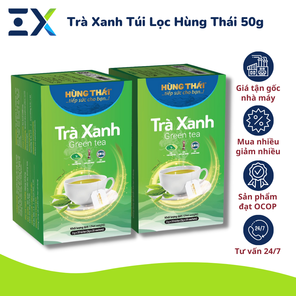 Loại 50gr green tea bags of hung thai brand authentic thai nguyen specialty delicious planex store