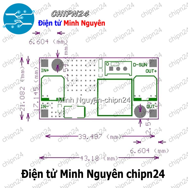 [1 cái] (D8) Mạch Nguồn Giảm Áp DC LM2596 3A ADJ - HH000067