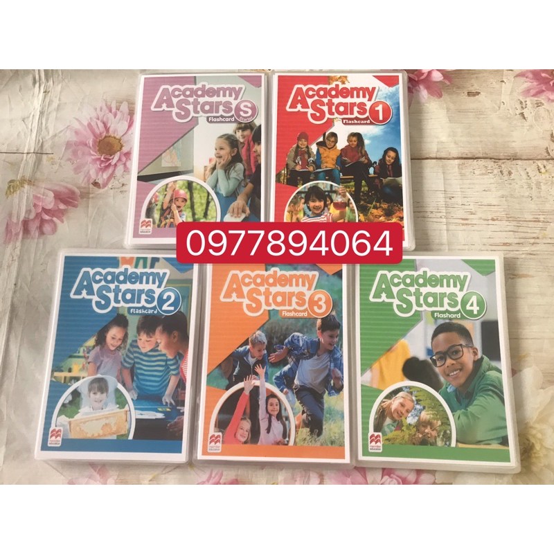 Flashcards Academy stars stater 1-2-3-4 (khổ A5, in 2 mặt)