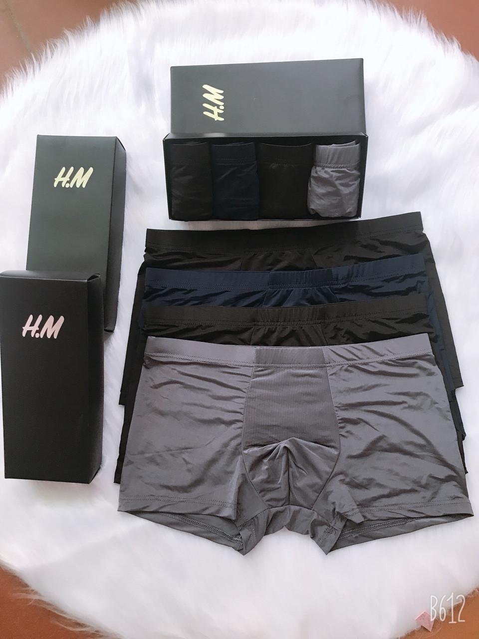 combo hộp 4 quần boxer HM thanh lịch cao cấp