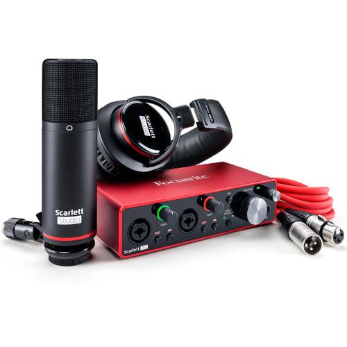 Focusrite Scarlett 2i2 Studio 2x2 USB Audio Interface with Microphone & Headphones  gen3