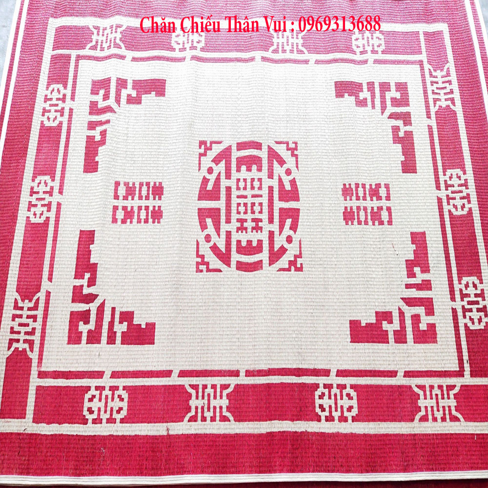 Chiếu Cói In Gấm - Chiếu Cói Thái Bình In Gấm Kích Thước 1m8x2m