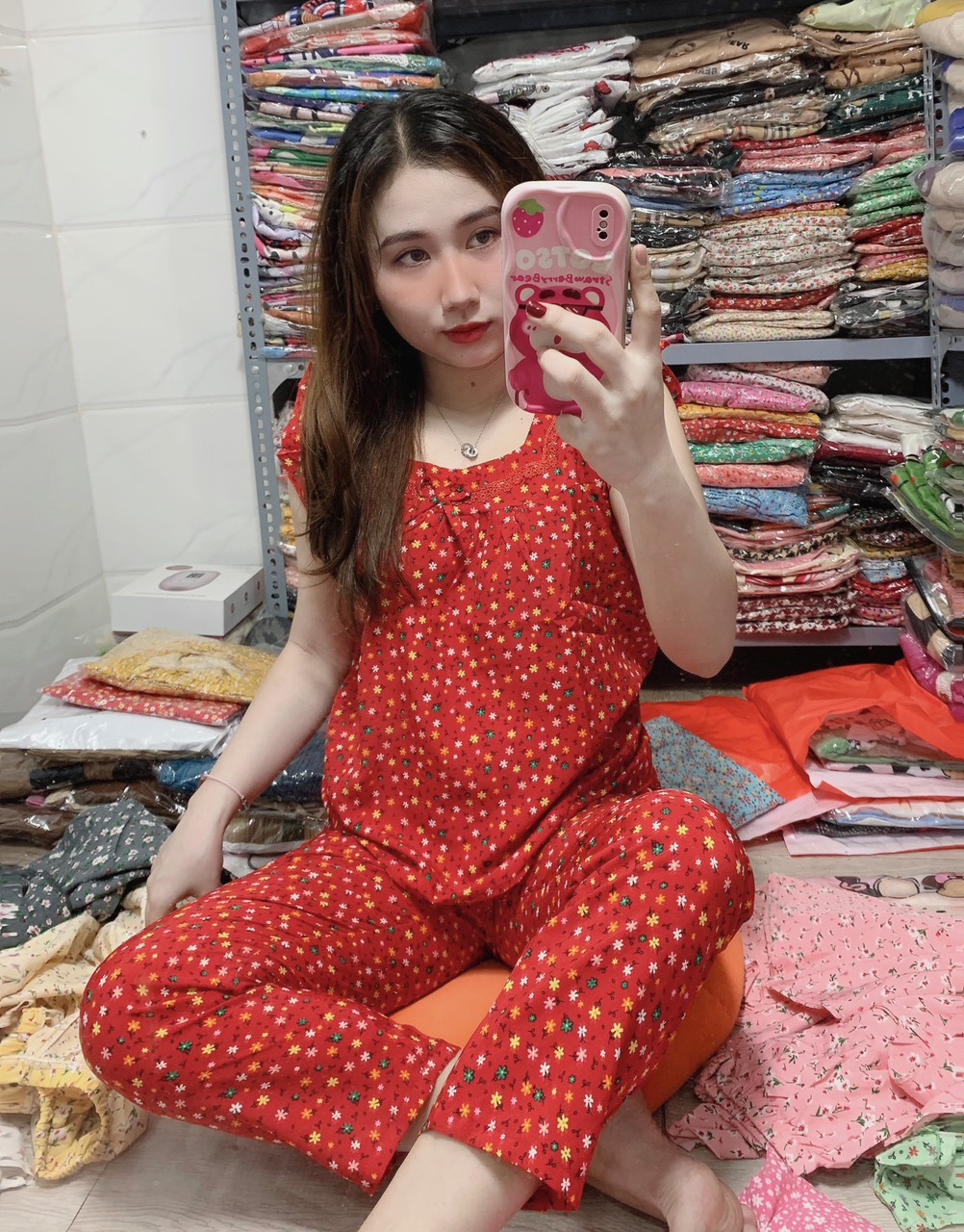 (GIÁ SỐC) Đồ bộ mặc nhà lụa mango có túi dưới 58kg