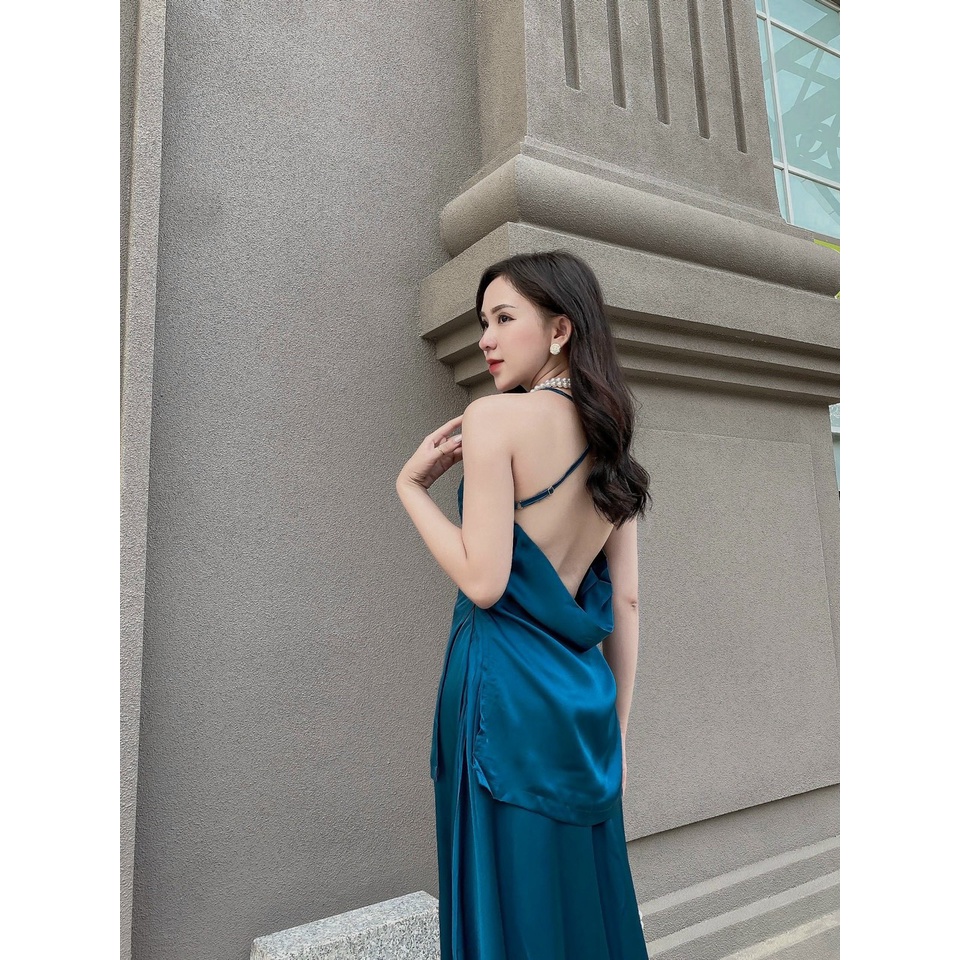 Đầm maxi đi biển Phi Satin Có Sẵn