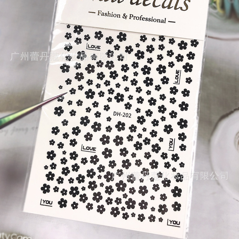 Miếng dán , sticker dán trang trí móng tay 3d siêu mỏng hình hoa