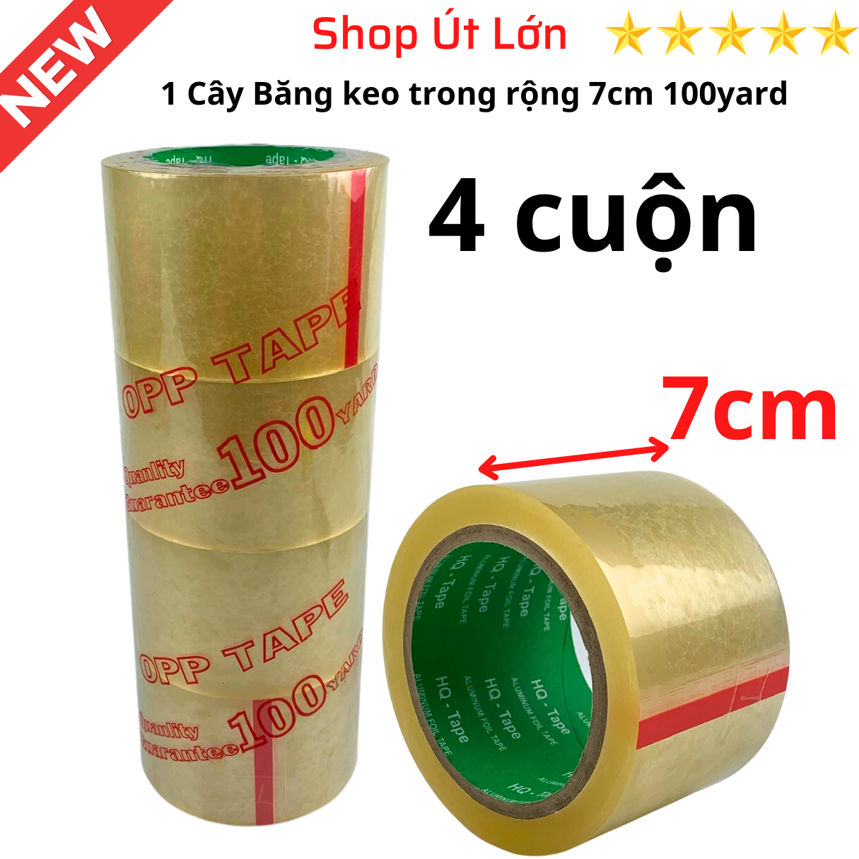 Băng keo trong rộng 1cm, 1.2cm, 2.4cm, 4cm, 6cm, 7cm - 100yard, nặng 1kg, lõi 3mm