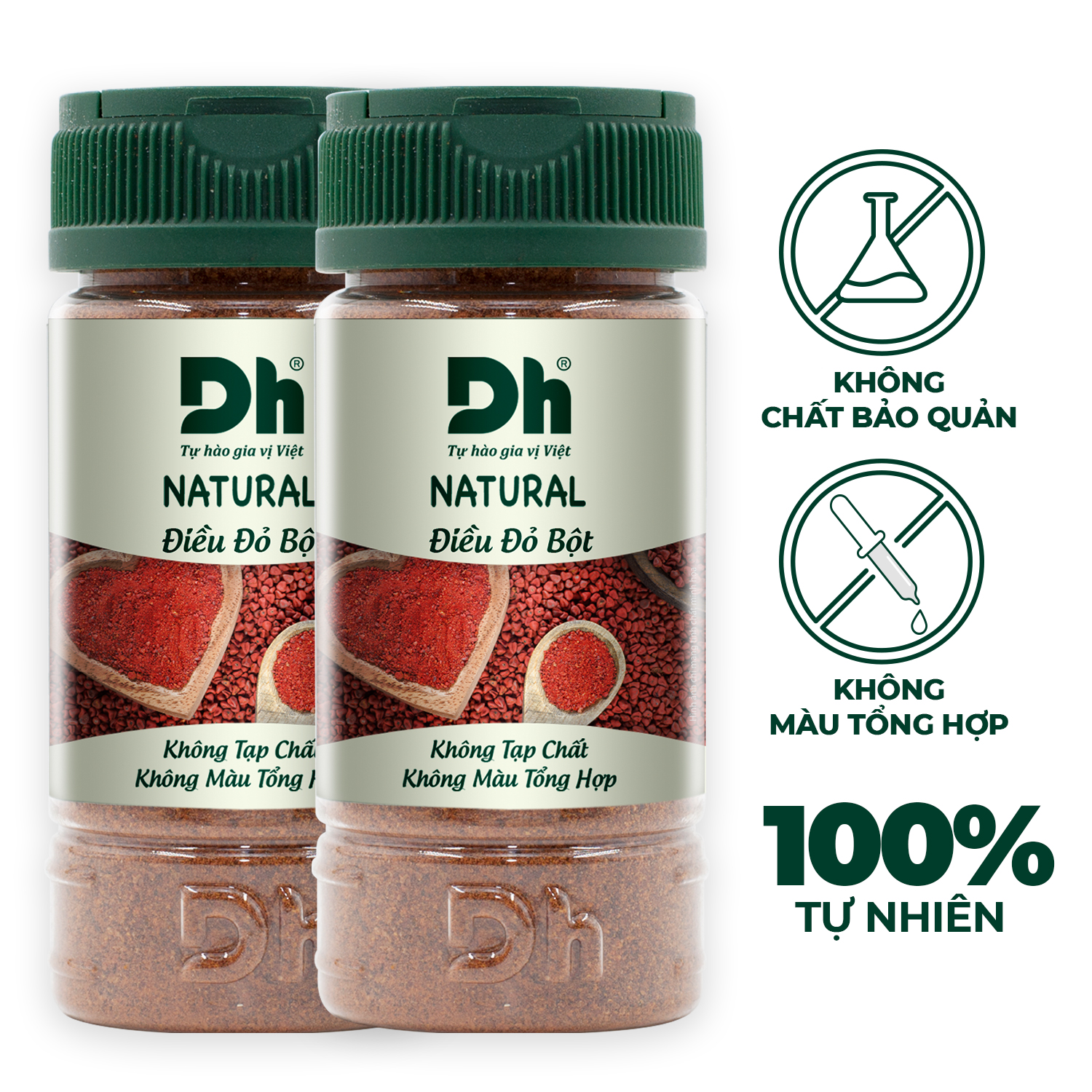 Combo 2 hũ Natural Điều đỏ bột 50gr Dh Foods