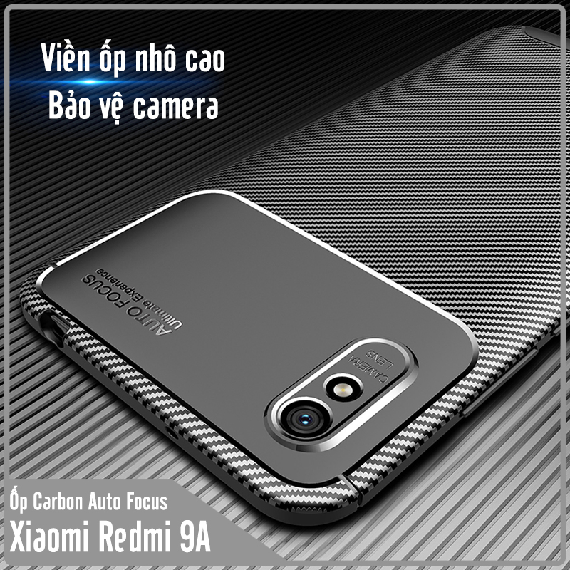 Ốp lưng cho Xiaomi Redmi 9A chống sốc Carbon